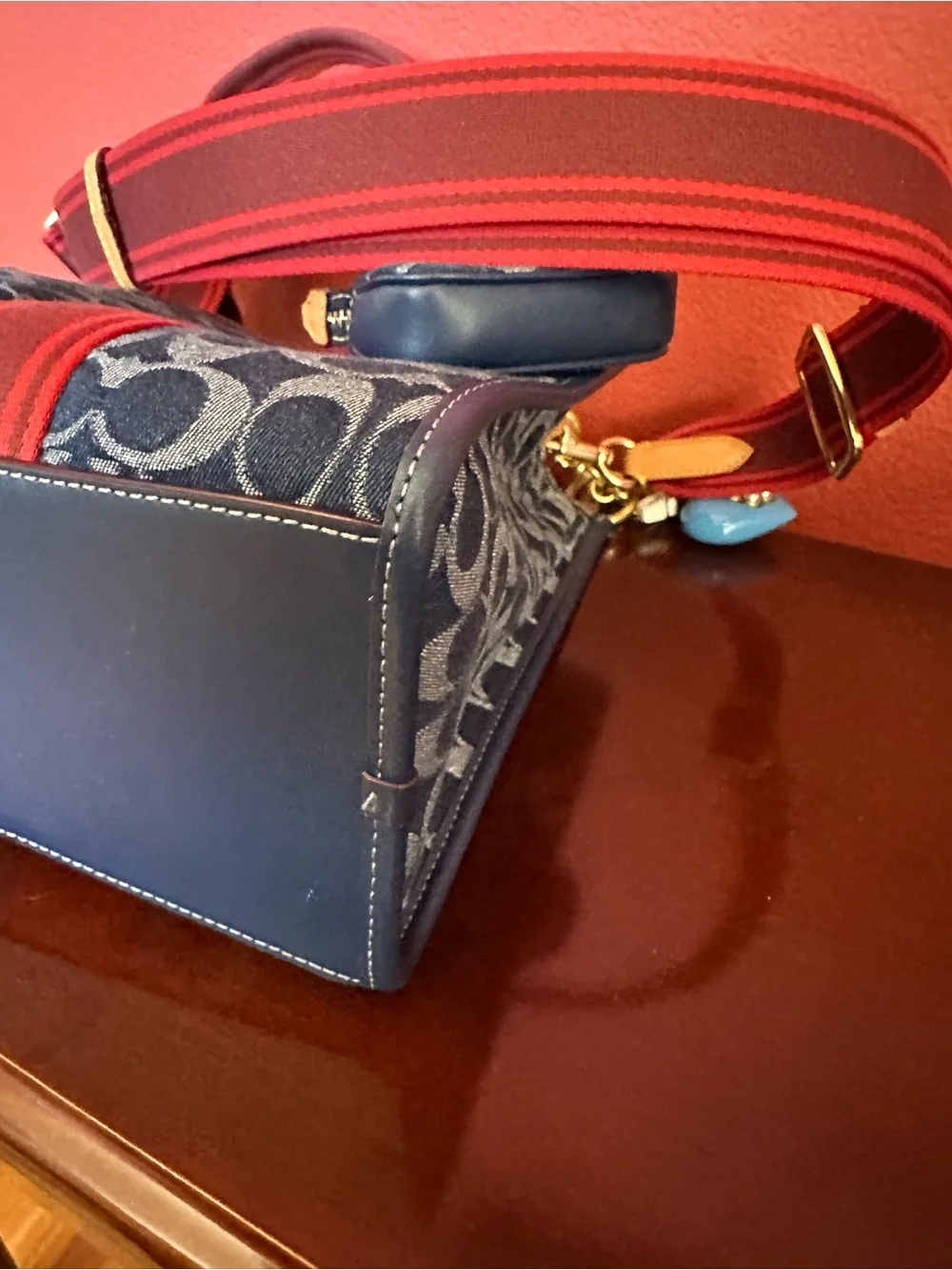 Coach blue signature denim Smith tote bag